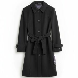 Tommy Hilfiger Elegant Black Trench Coat 42” 2 Outside Pockets